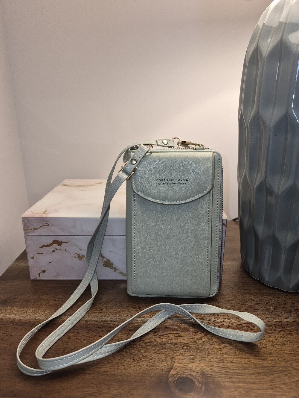 Forever Young Mint Green Crossbody Phone Bag